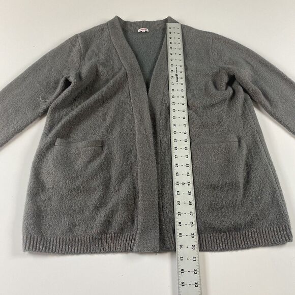 JOHNNY WAS Open Front Metallic Thread Cardigan Gray Size Small Women Sweater - Picture 5 of 8